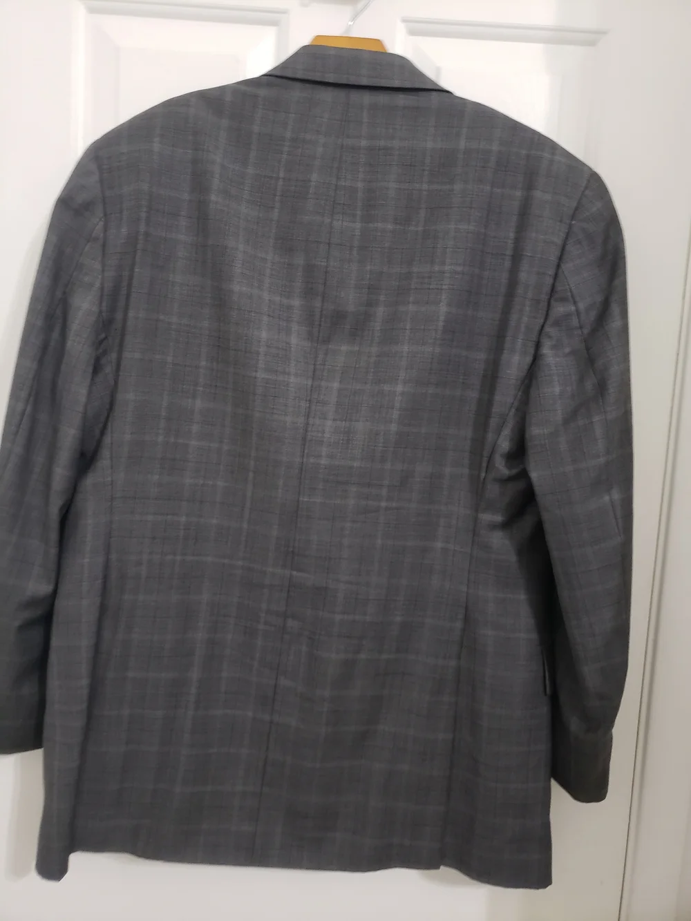 Michael Kors Men's Charcoal Grey Plaid 100% Wool Suit Jacket Blazer